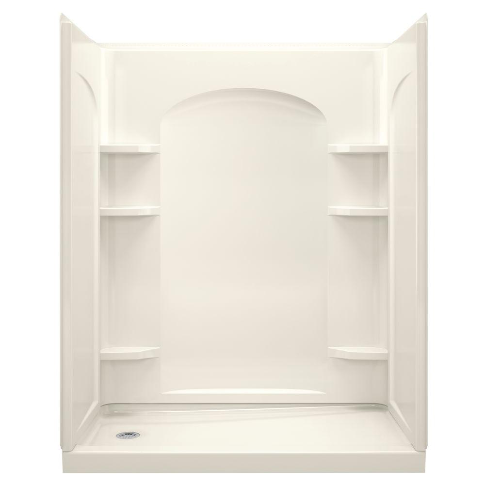 STERLING Ensemble 30 in. x 60 in. x 75.25 in. Shower Kit in Biscuit ...