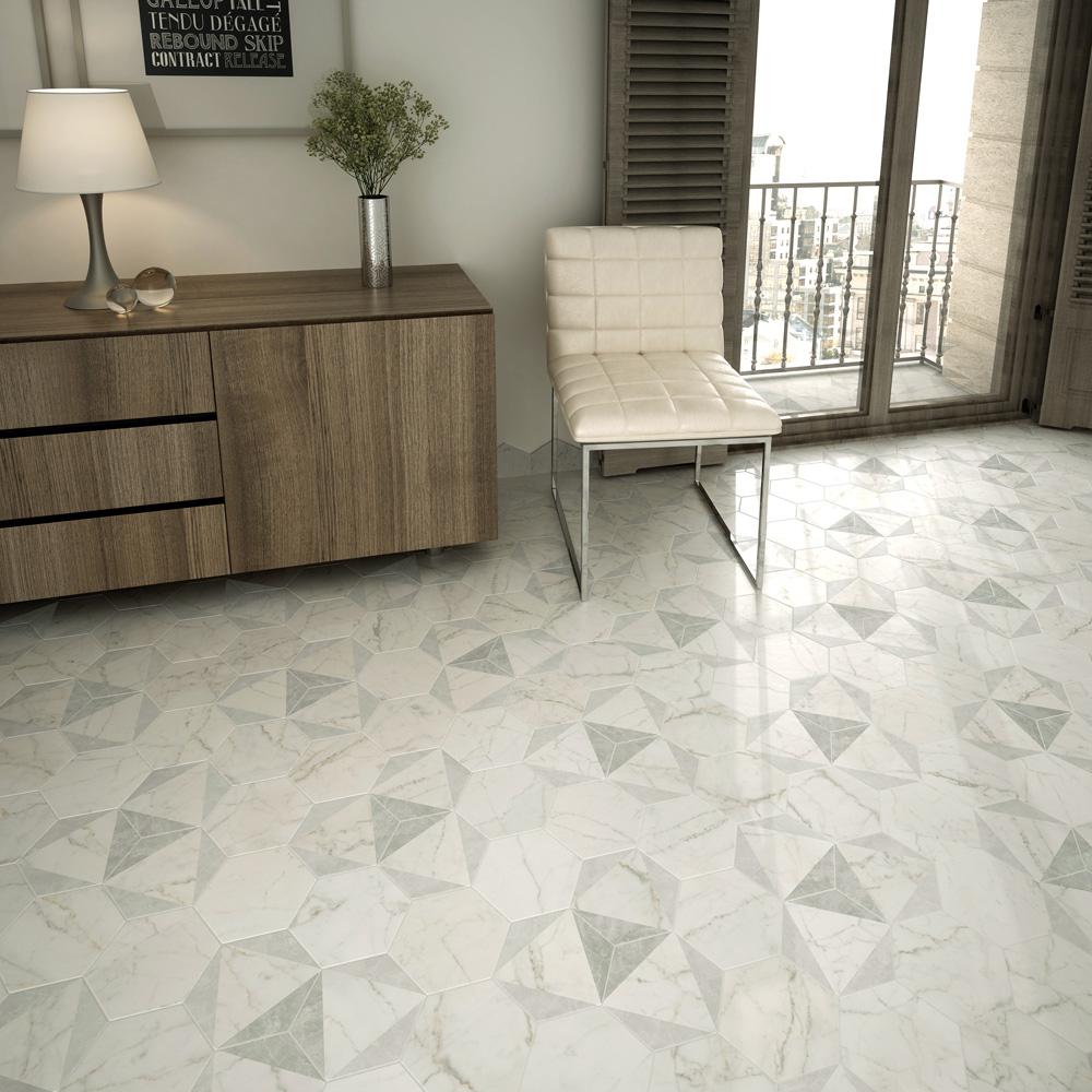 Hexagon Merola Tile Tile Flooring The Home Depot