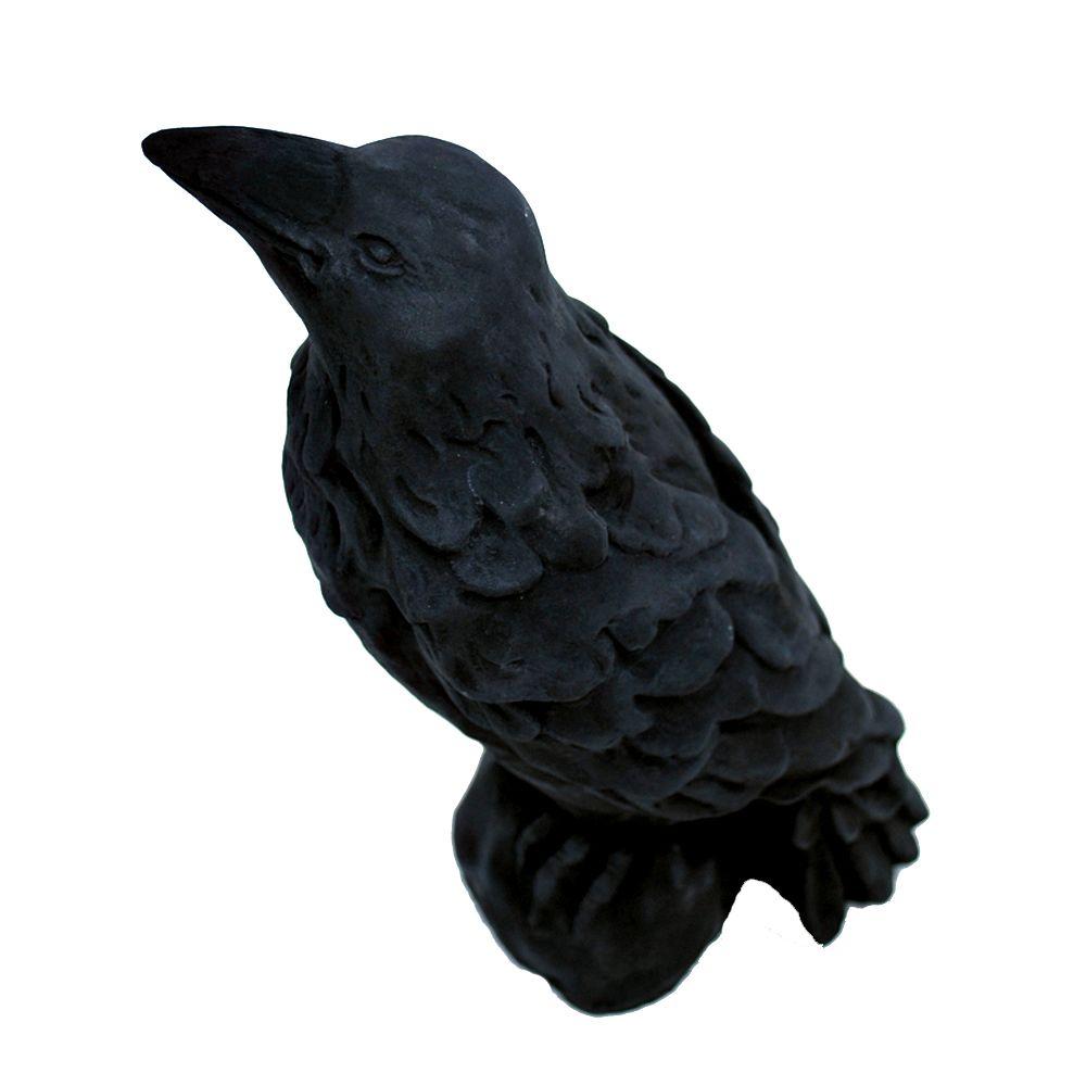 Cast Stone Raven Garden Statue BlackGNRAVBK The Home Depot