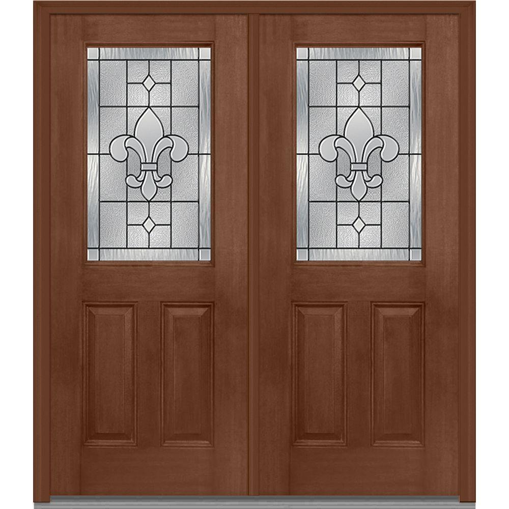 MMI Door 66 In. X 81.75 In. Carrollton Decorative Glass 1/2-Lite ...