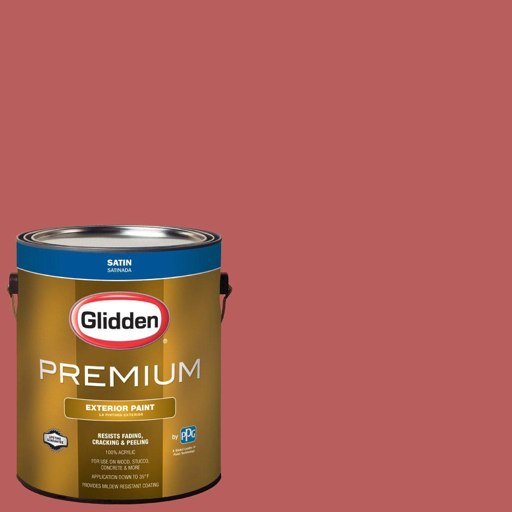 Glidden Premium 1-gal. #HDGR63U Antique Brick Red Satin Latex Exterior
