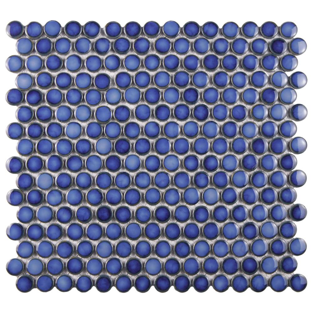 Merola Tile Hudson Penny Round Glossy Shire Porcelain Mosaic Merola Tile Hudson Penny Round Glossy