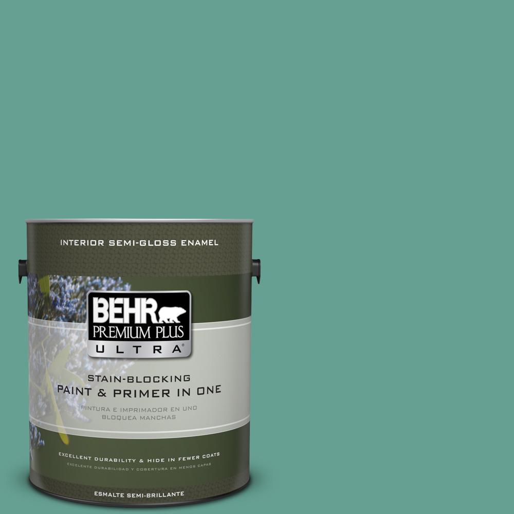 BEHR Premium Plus Ultra 1 gal. #T17-15 Jade Dragon Semi-Gloss ...