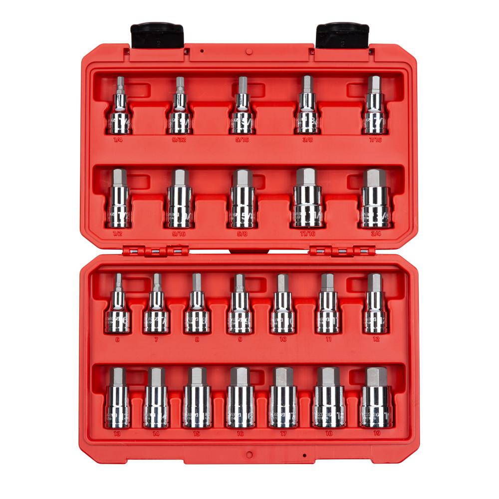TEKTON 1/2 in. Drive Hex Bit Socket Set (24Piece)SHB92301 The Home