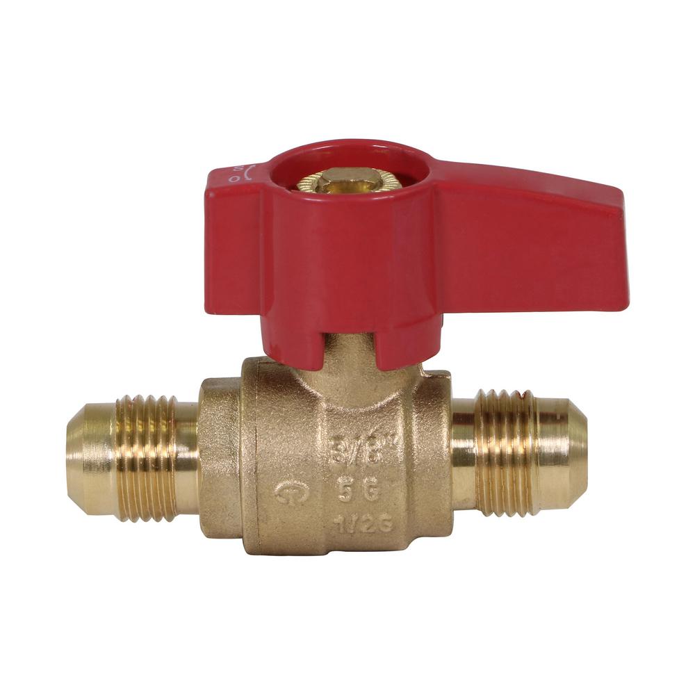 The Plumber's Choice 3/8 in. Flare x 3/8 in. Flare Brass Gas Ball Valve ...