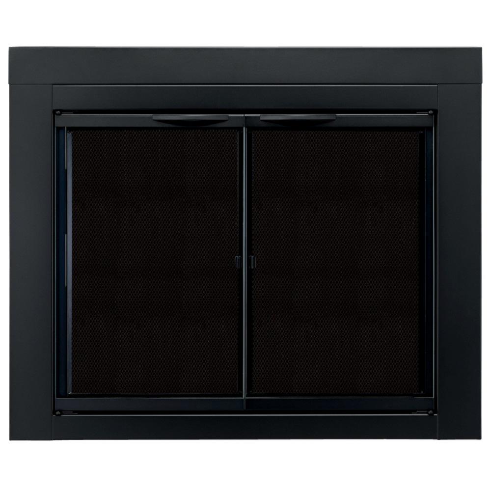 Pleasant Hearth Alpine Small Glass Fireplace Doors-AN-1010 - The Home Depot