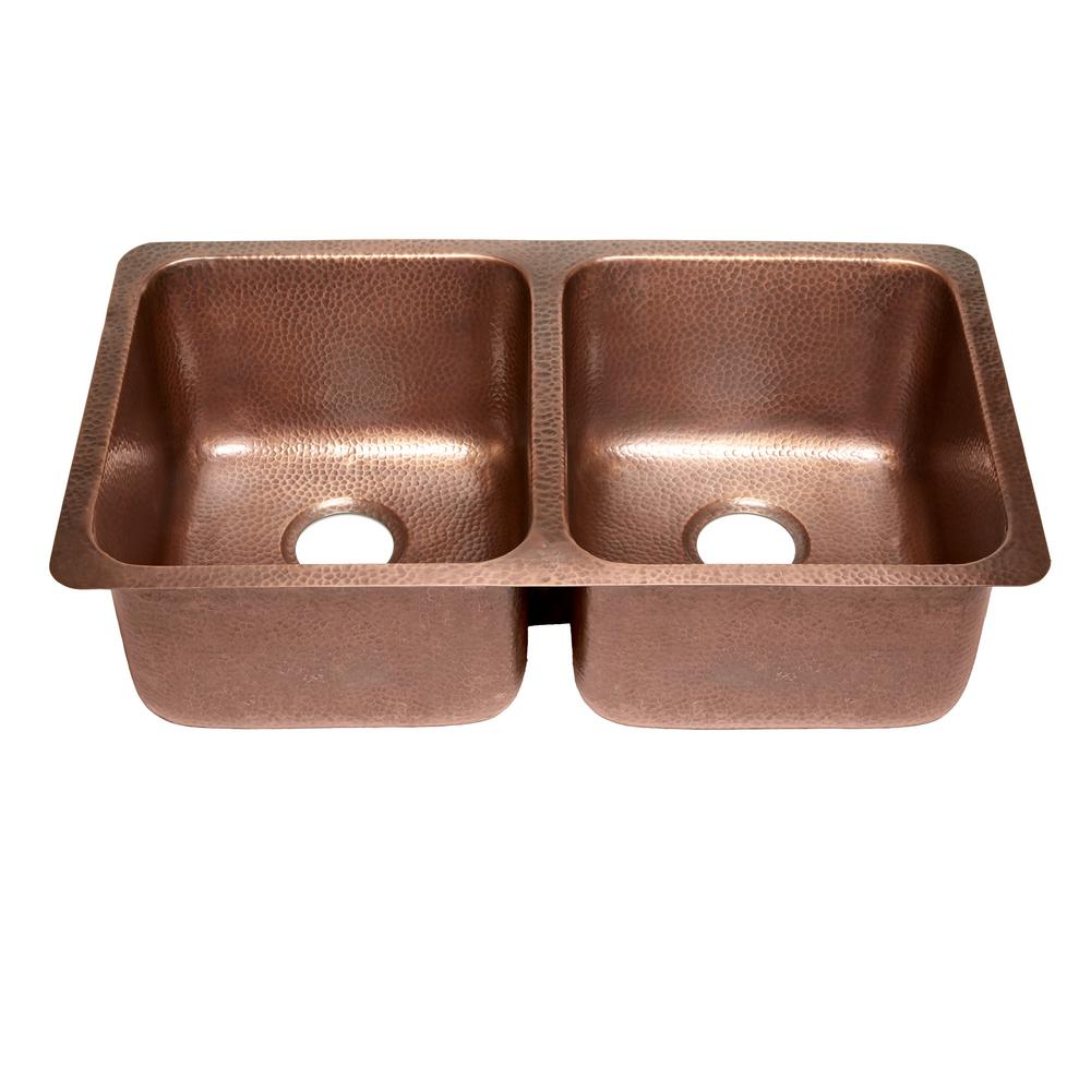Copper Undermount Kitchen Sinks The Home Depot Rivera Luxury Series Undermount Solid Copper