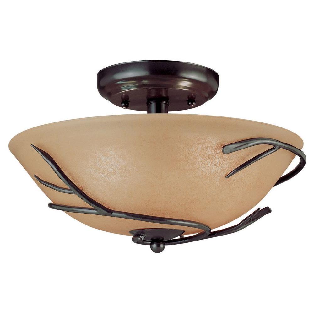 Kenroy Home Twigs 3 Light Bronze Flush Mount Kenroy Home Twigs 3 Light Bronze Flush Mount
