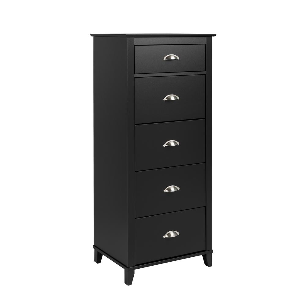 Prepac Yaletown 5 Drawer Black Tall Chest Of Drawers Bdbr 1204 1