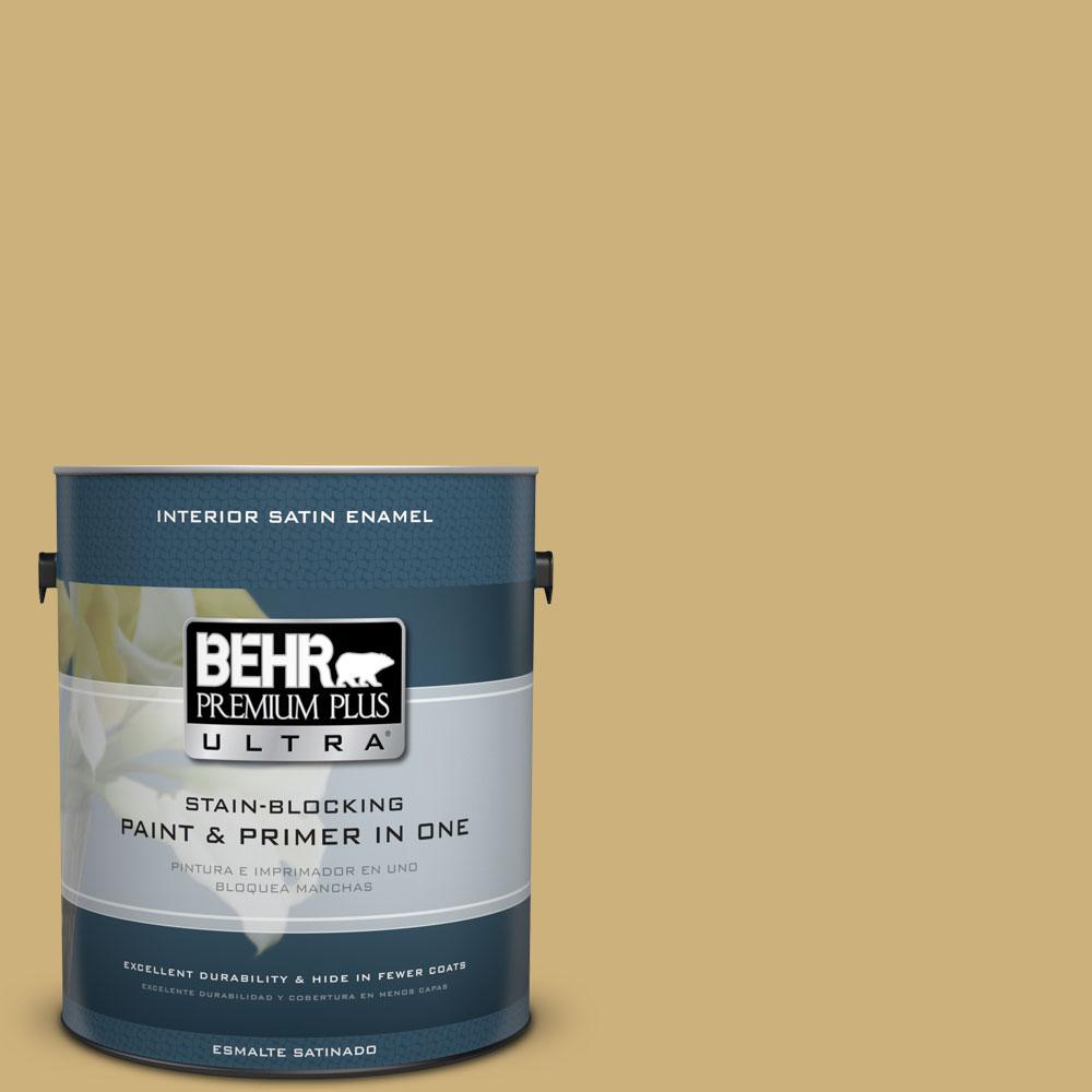 BEHR Premium Plus Ultra 1gal. 360F4 Dry Sea Grass Satin Enamel