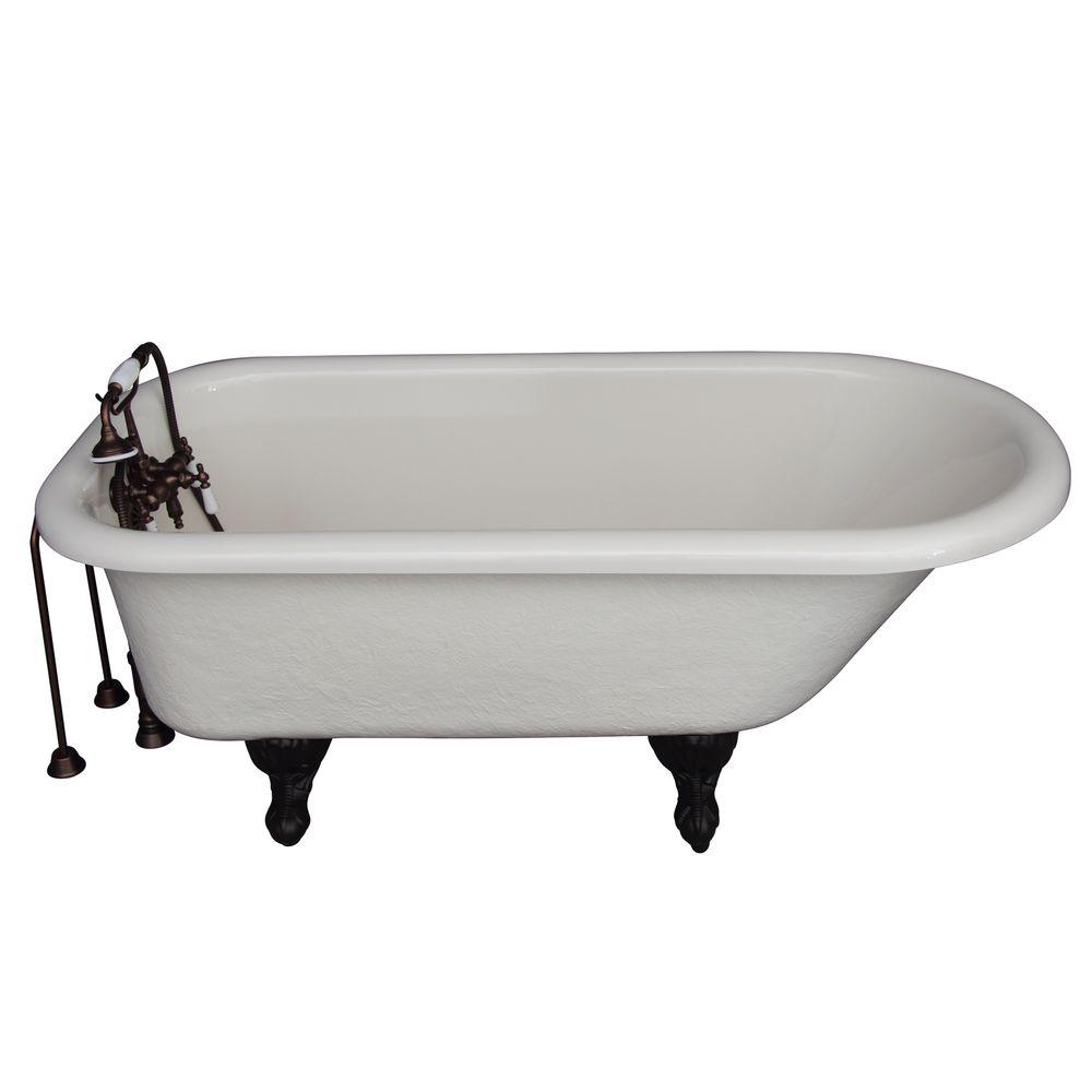 Barclay Products 5 ft. Acrylic Ball and Claw Feet Roll Top Tub in