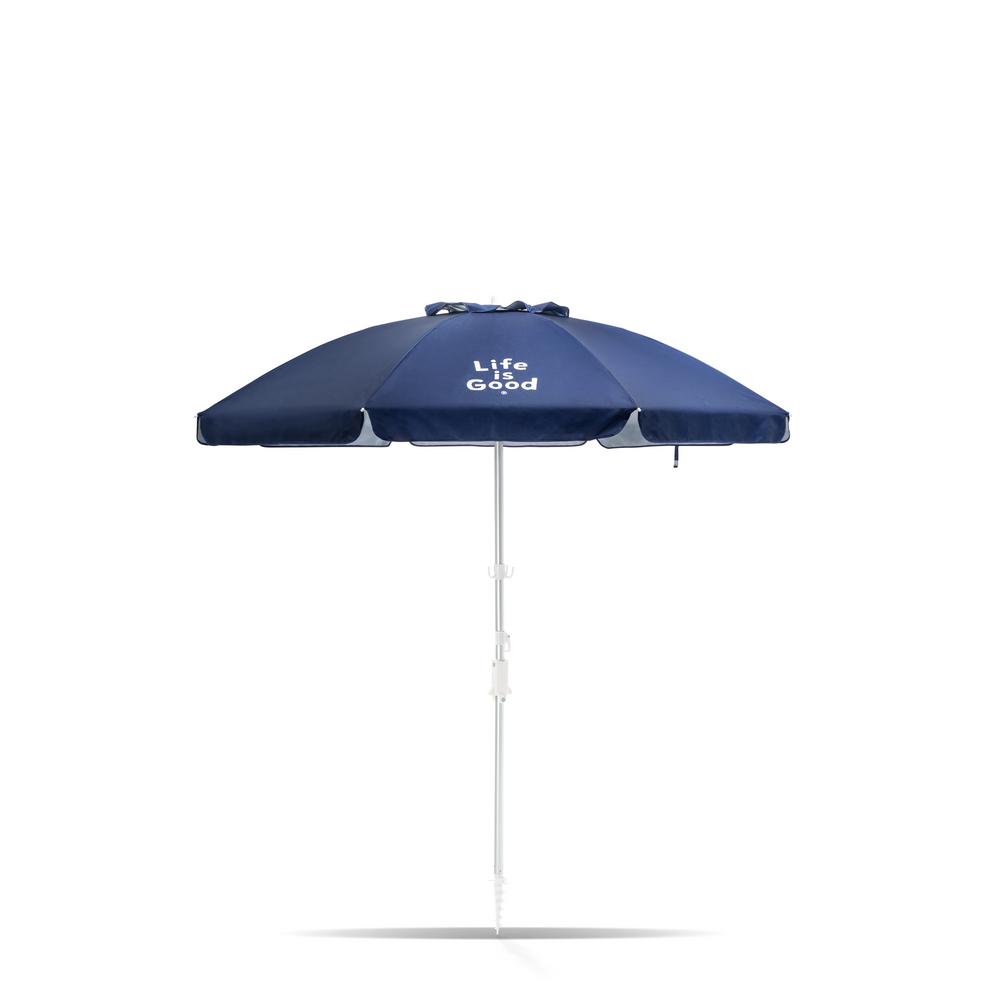 Life Is Good 7 Ft Aluminum Beach Market Tilt Patio Umbrella In