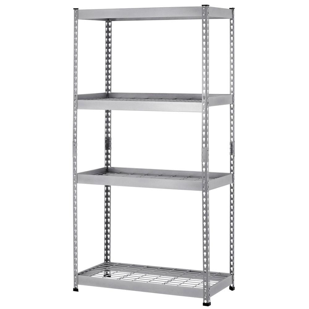 Husky 72 in. H x 36 in. W x 18 in. D 4 Shelf Steel Unit in Silver