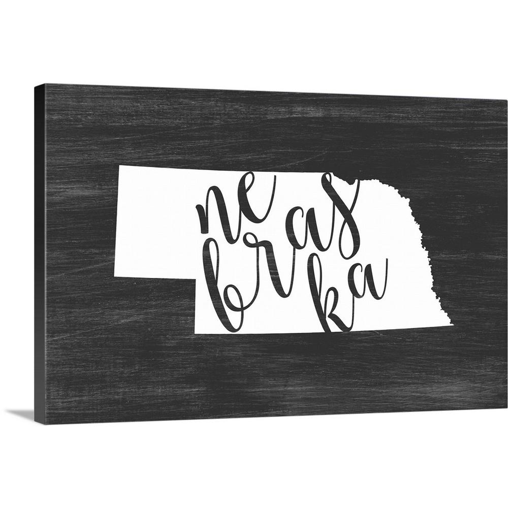 Greatbigcanvas Home State Typography Nebraska By Inner Circle Canvas Wall Art 2446467 24 24x16 The Home Depot