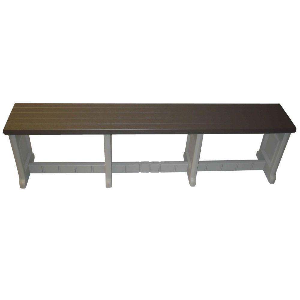 Leisure Accents 74 In Portabello Resin Patio Bench LAPB74