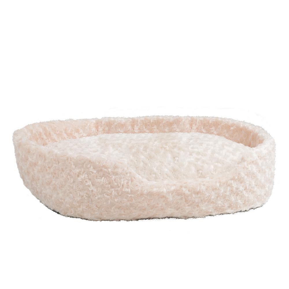 petmaker extra large round ivory plush cuddle bed