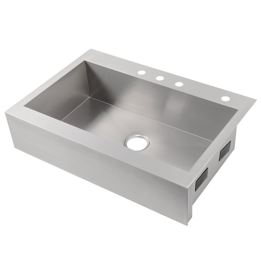 Kohler Vault Farmhouse Apron Front Stainless Steel 36 In 4 Hole Single Bowl Kitchen Sink