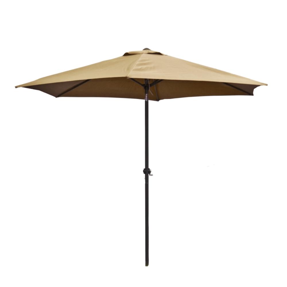 Aleko 9 Ft Steel Market Patio Umbrella In Sand Umb9ftsd Hd The Steel Market Patio Umbrella In Sand