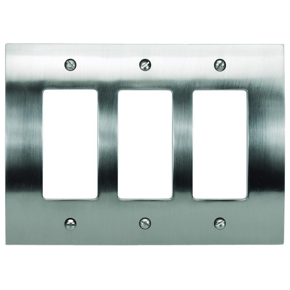 Atlas Homewares Zephyr 3 Rocker Metal Wall Plate - Brushed Nickel by Atlas Homewares