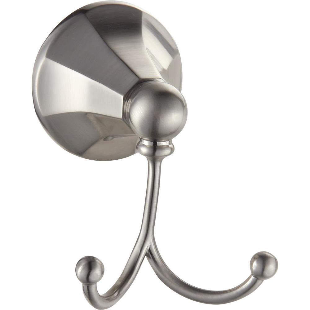 Paradise Bathworks Heaven Double Robe Hook in Satin Nickel61428 The