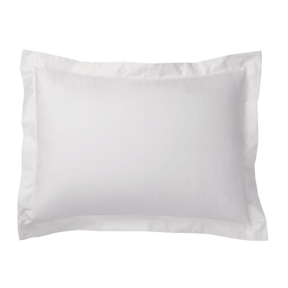 The Company Store Legends Hotel Organic White Solid 300-Thread Count Cotton Sateen Standard Sham