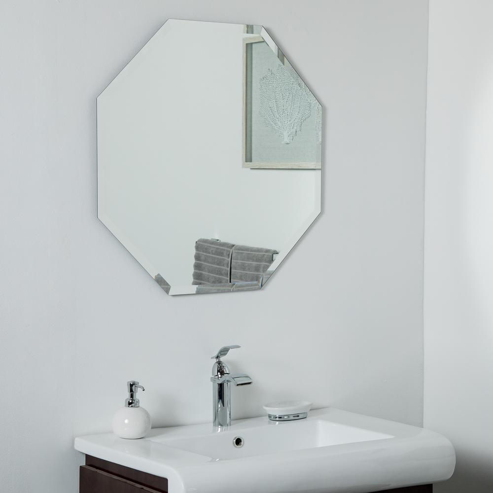 frameless bathroom mirror