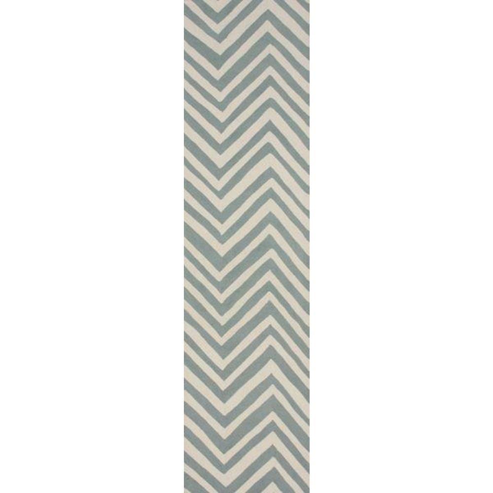 nuLOOM Chevron Light Blue 2 ft. 6 in. x 10 ft. RunnerHJHK04D26010