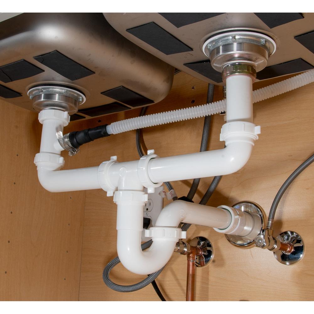 Everbilt 1 2 In X 8 3 4 White Plastic Slip Joint Sink Drain Tailpiece Extension With Hi Line Branch C9819 The Home Depot - Installing Double Sink Drain Dishwasher Everbilt 1 2 In X 8 3 4 White Plastic Slip Joint Sink Drain Tailpiece Extension With Hi Line Branch C9819 The Home Depot - Installing Double Sink Drain Dishwasher
