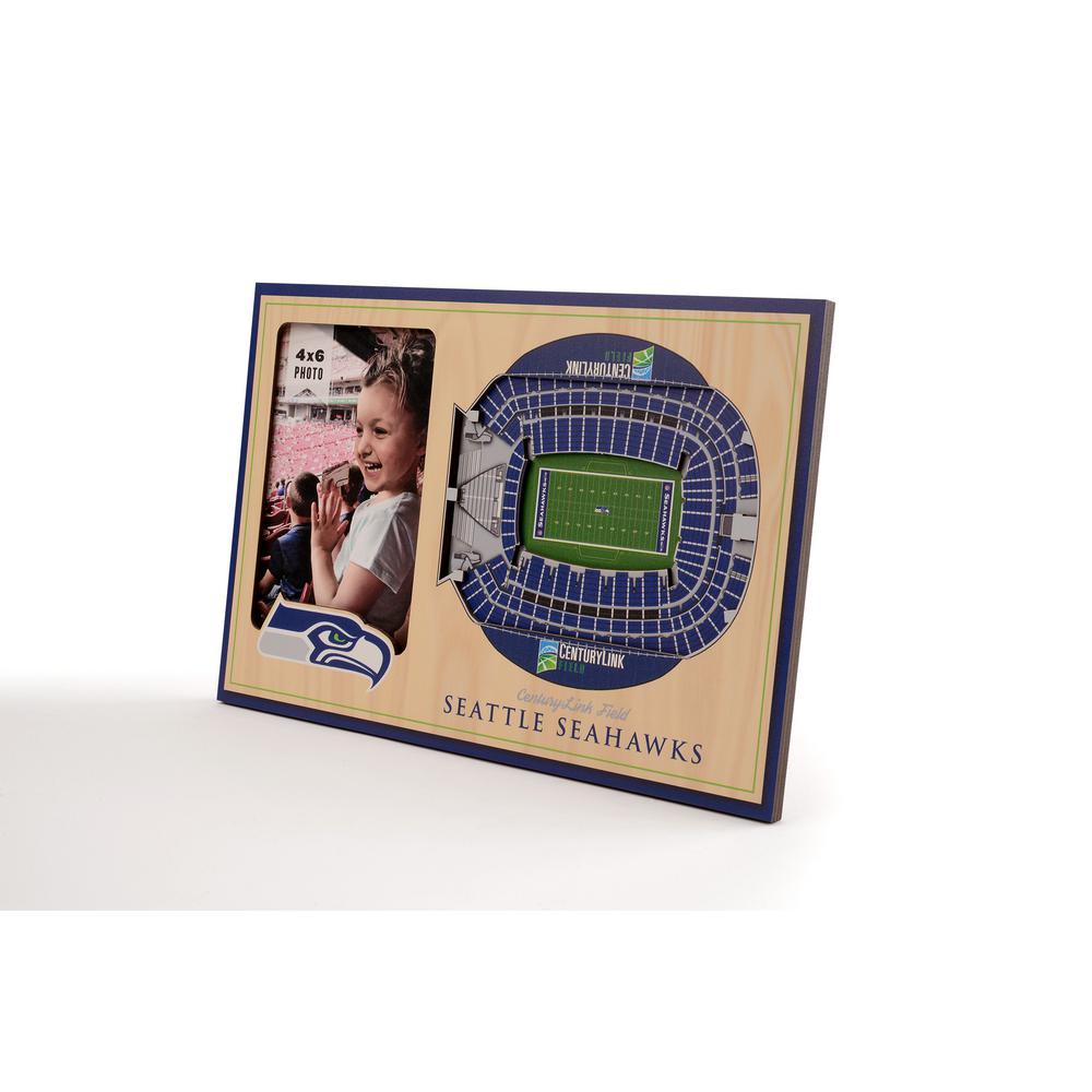 Nfl Seattle Seahawks Team Colored 3d Stadiumview With 4 In X 6 Picture Frame