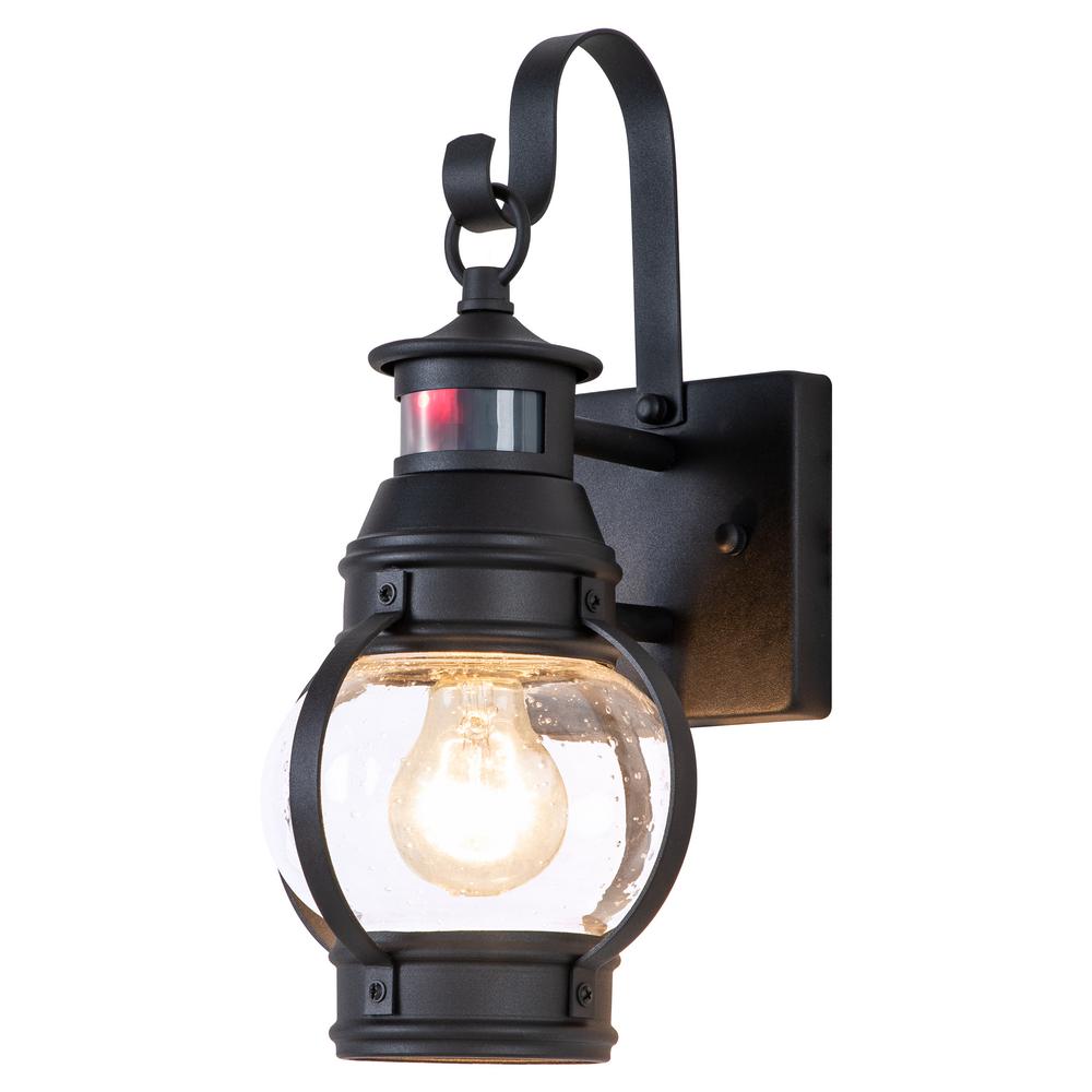 c cattleya 1-Light Matte Black Motion Sensing Dusk to Dawn ...