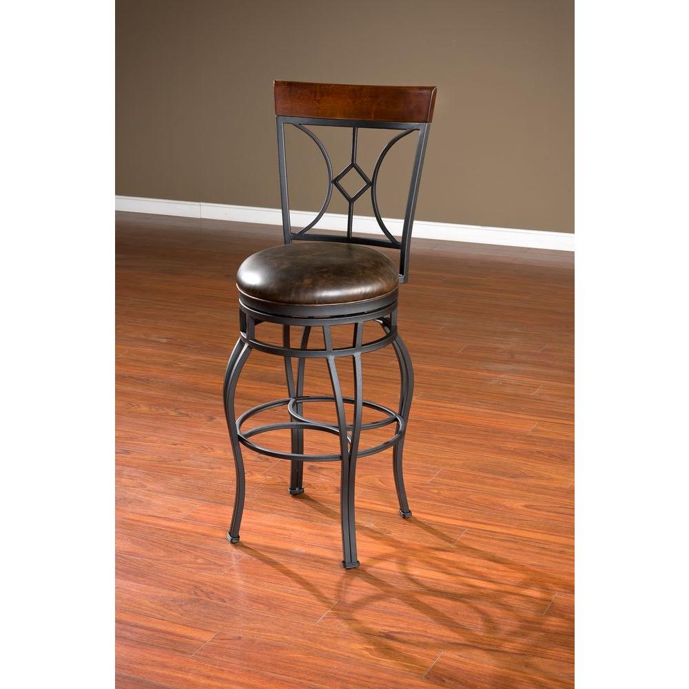 American Heritage Starletta 34 in. Graphite Cushioned Bar Stool