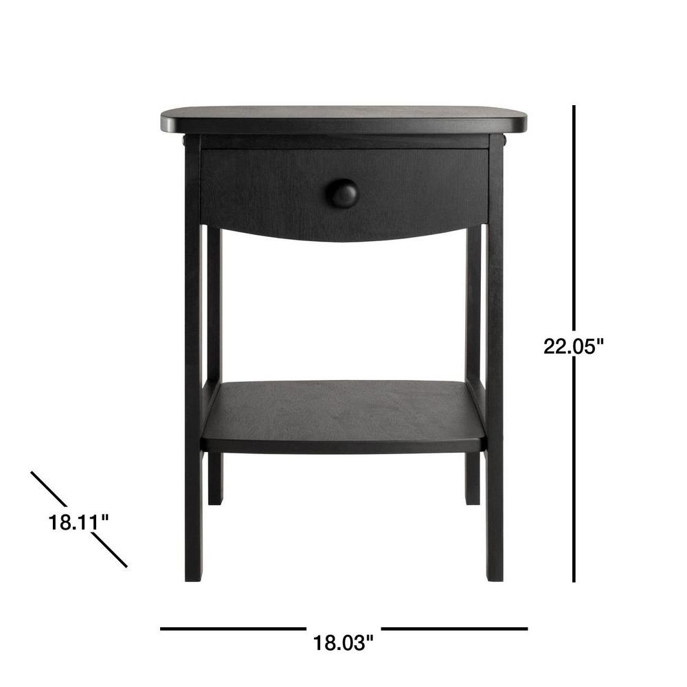 Winsome Claire Accent Table Black Finish 20218 The Home Depot