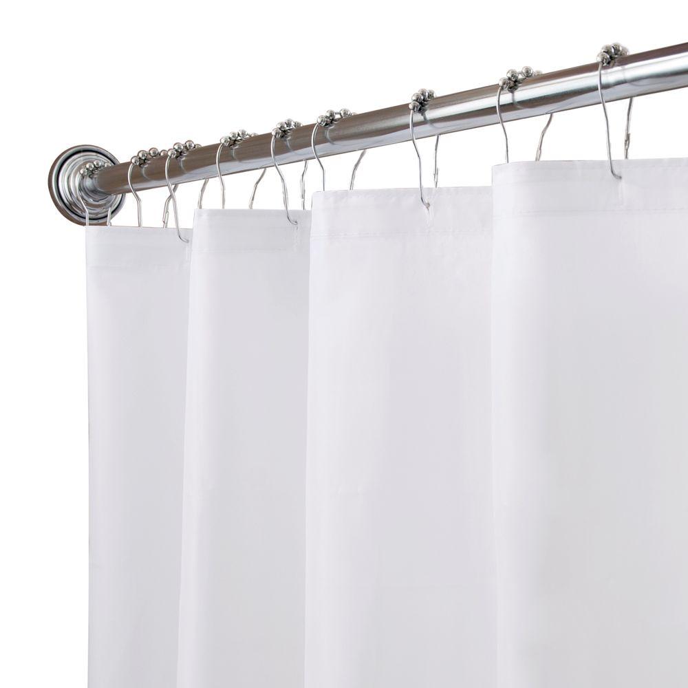 Kenney 70 In X 72 Fabric 100 Polyester Shower Liner White Fabric 100 Polyester Shower Liner In White