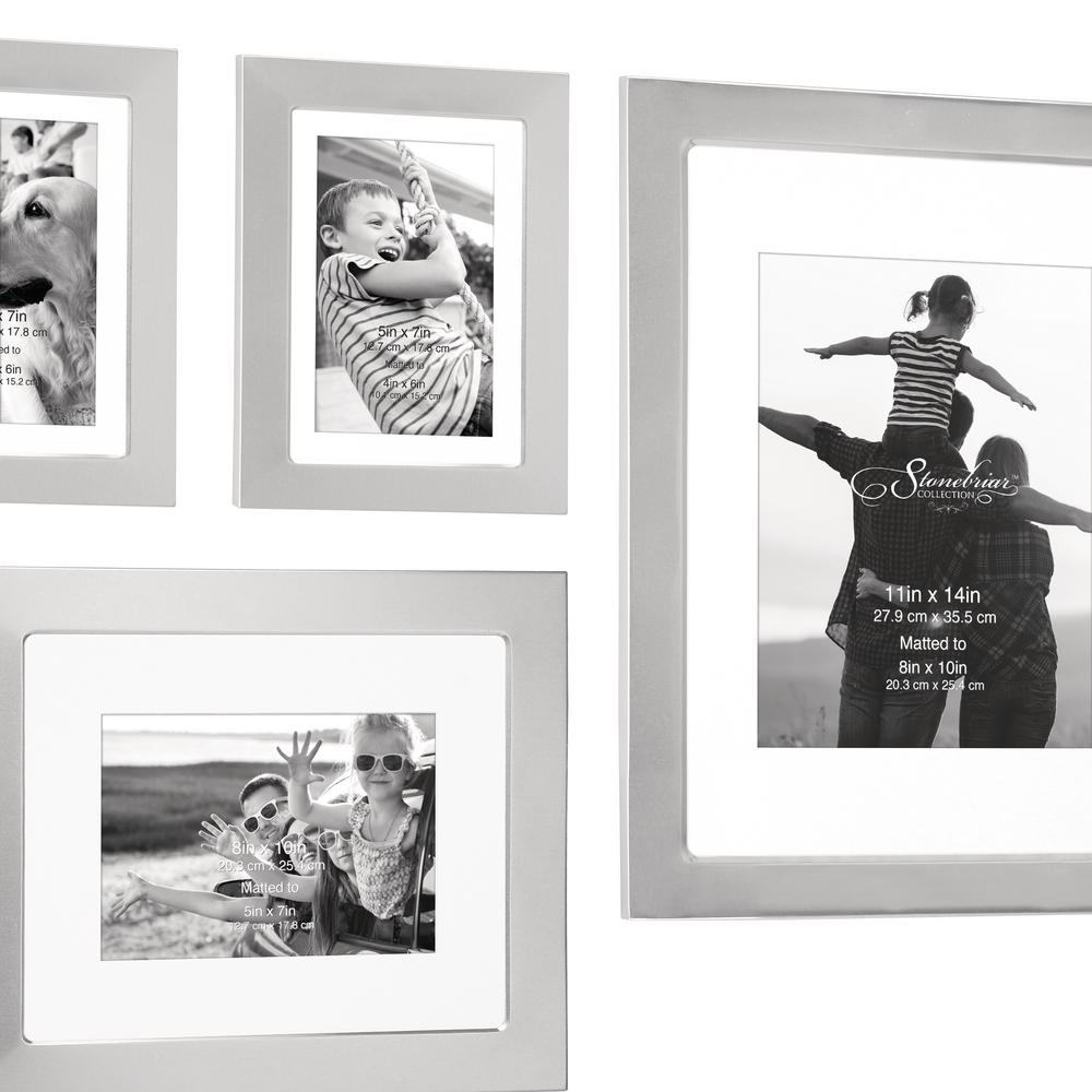 Stonebriar Collection Decorative Stamped Silver Picture Frame Set