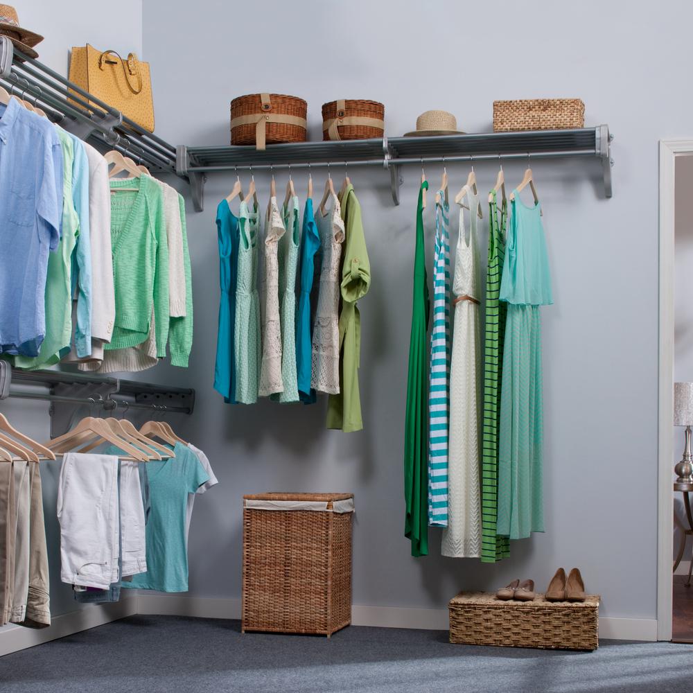 Ez Shelf 12 Ft Steel Closet Organizer Kit With 2 Expandable Shelf