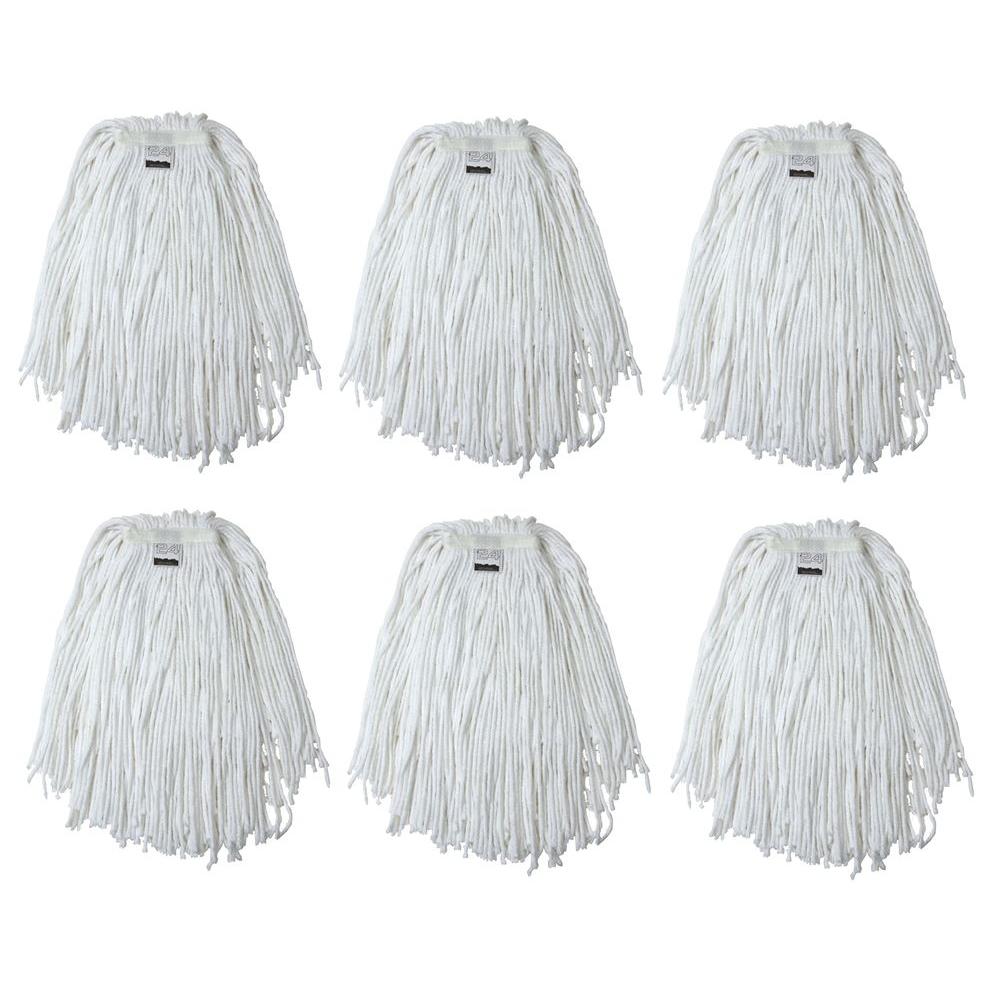 TiDee American 24, 4Ply Cotton Mop Head with CutEnds (6Pack)6502