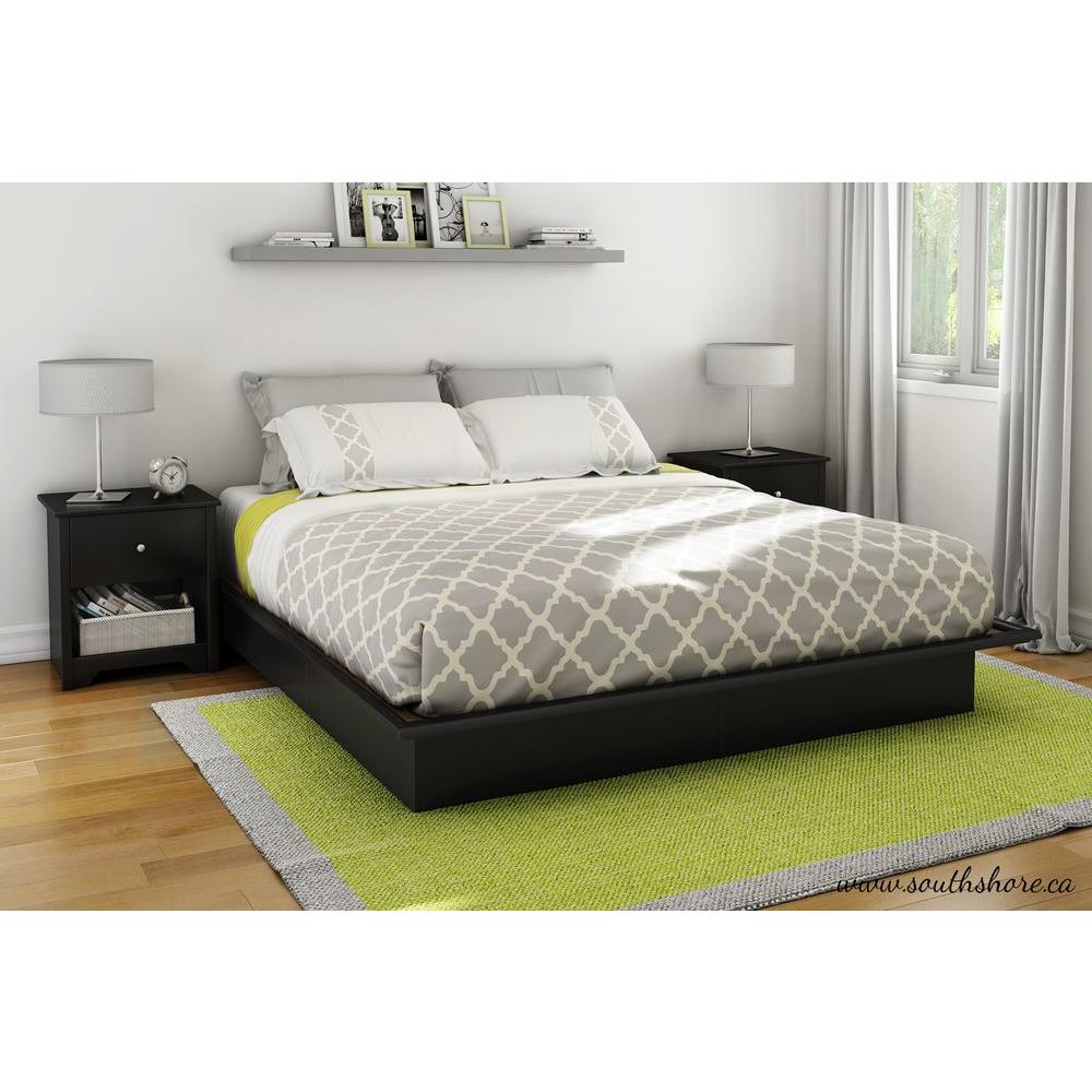 South S Step One King Size Platform Bed In Pure Black 3070248 South S Step One King Size Platform Bed In Pure Black 3070248 The Home Depot