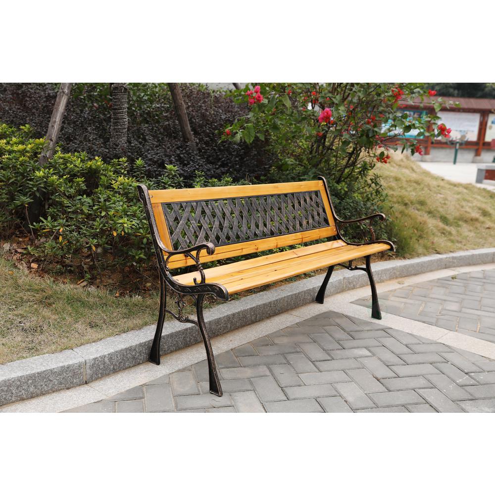 Gardenised Gardenised Patio Garden Park Yard 49 In Wooden Outdoor Bench Qi003335l The Home Depot