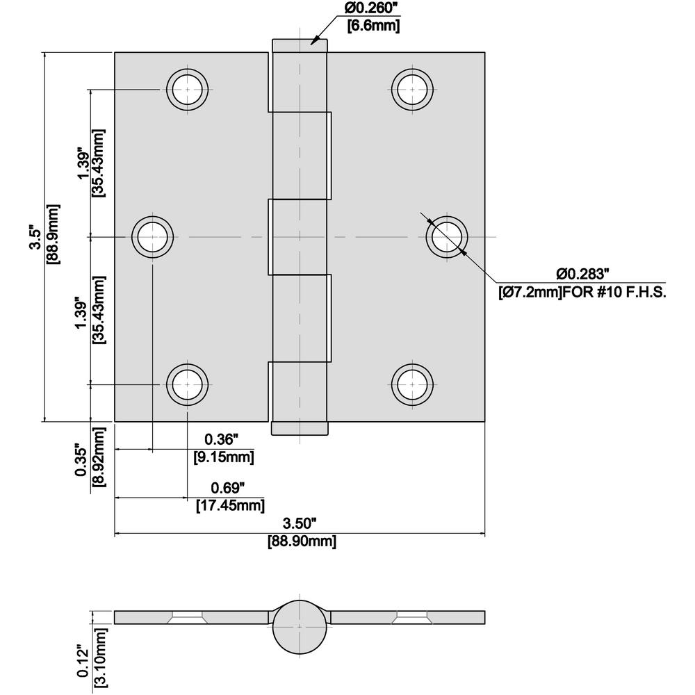 Everbilt 3 1 2 In Satin Brass Commercial Grade Door Hinge