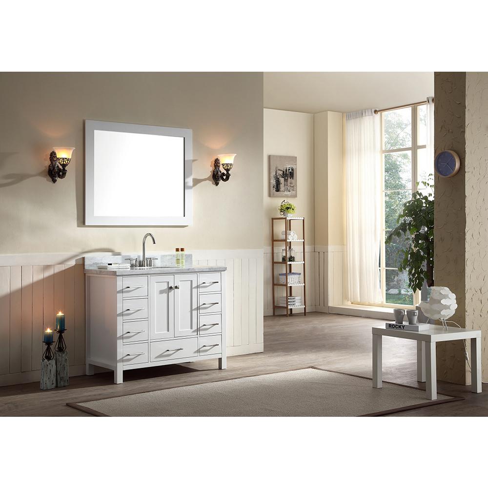 Ariel Cambridge 42 In W Vanity Cabinet Only In White A043s Bc Wht The Home Depot