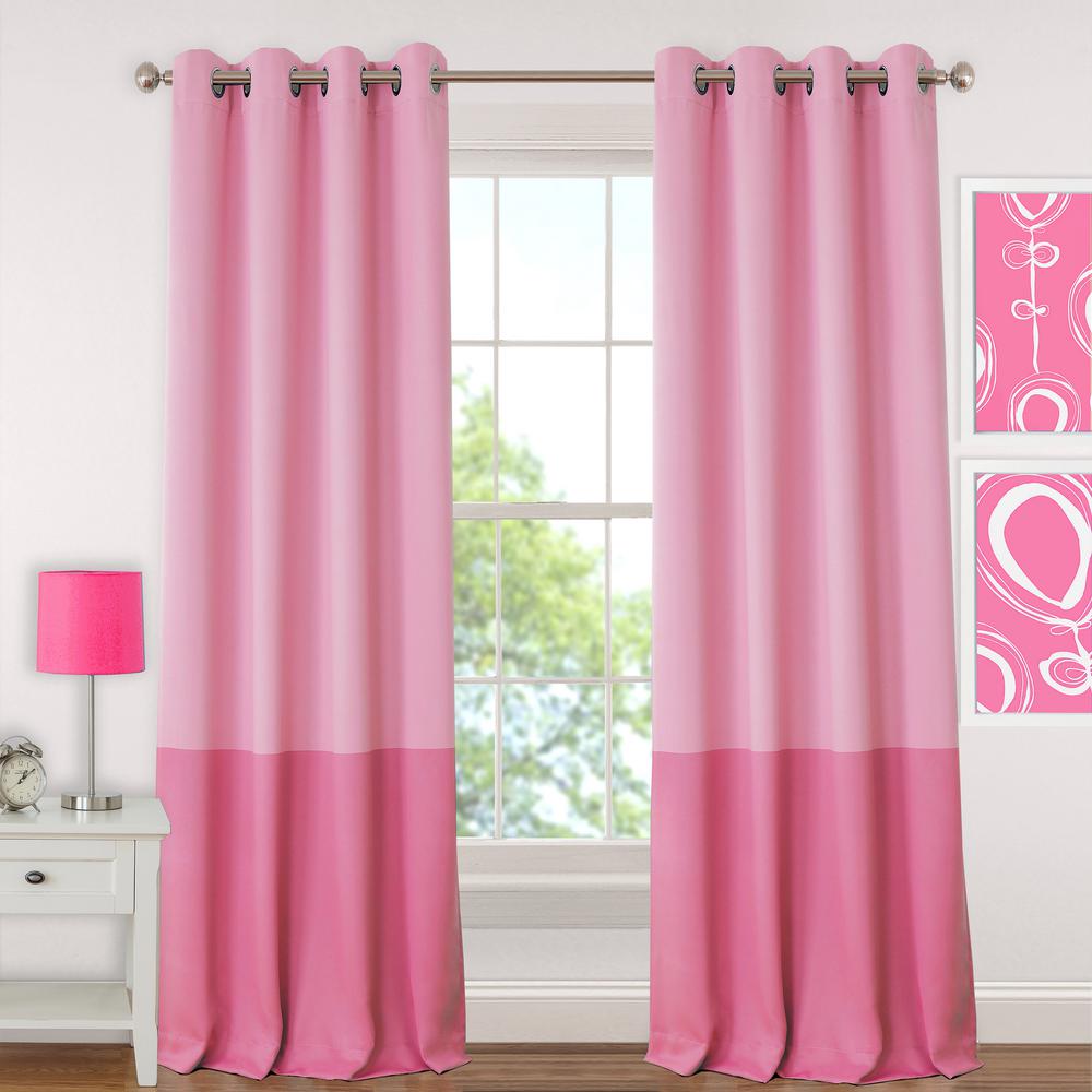 Elrene Blackout Juvenile Pink 84 In Teen Or Tween Room Elrene Blackout Juvenile Pink 84 In Teen Or Tween Room Darkening Grommet Window Curtain