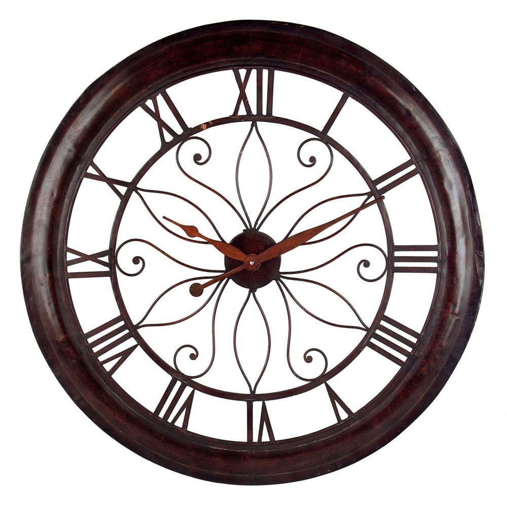 Imax 30 1 4 In Open Back Rust Wall Clock 1003 The Home Depot