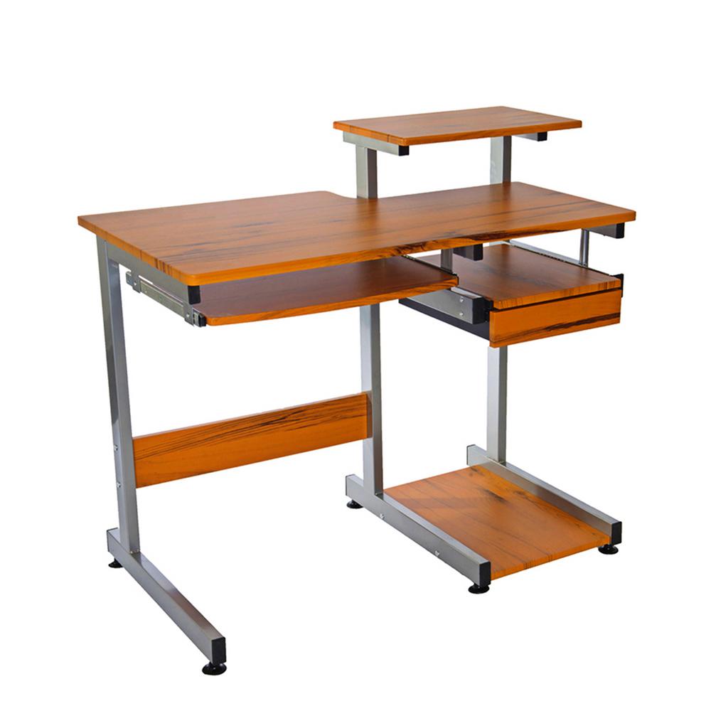 Woodgrain Complete Computer Workstation Desk Rta 2706a Wg01 The Woodgrain Complete Computer Workstation