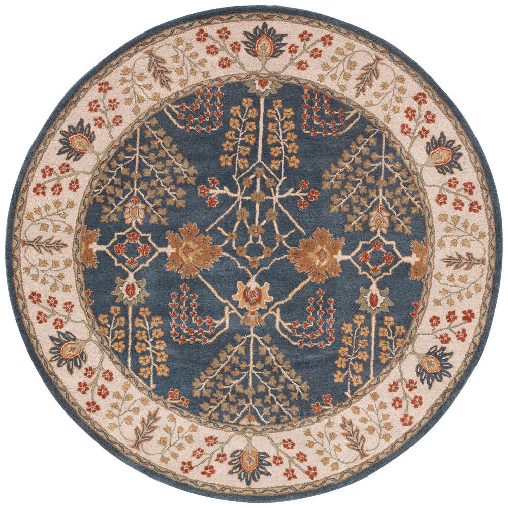 Jaipur Rugs Dark Blue 8 ft. x 8 ft. Oriental Round Area Rug-RUG103584