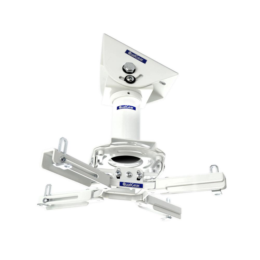 Qualgear Pro Av Projector Mount Kit With A Vaulted Ceiling Adapter 3 In 1 5 In White Qg Kit Va 3in W The Home Depot