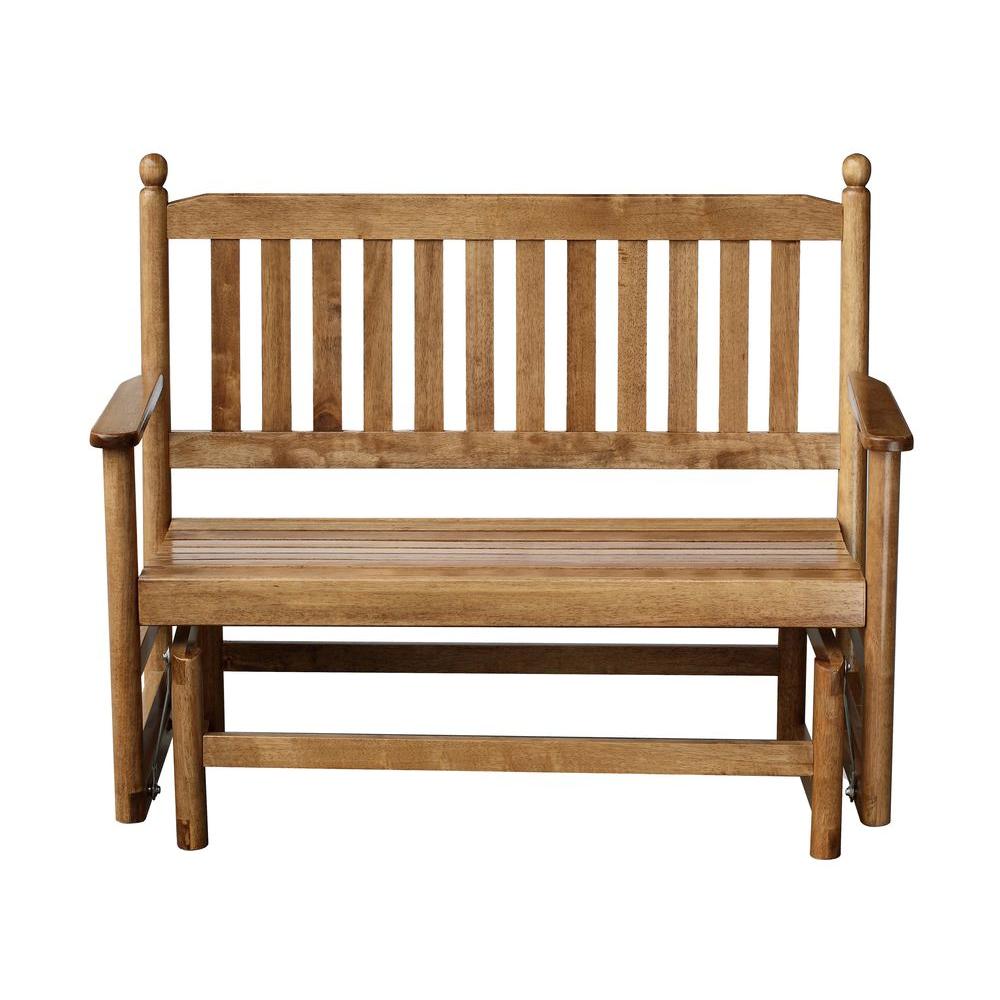 2 Person Maple Wood Outdoor Patio Glider 204gsm Rta The Home Depot