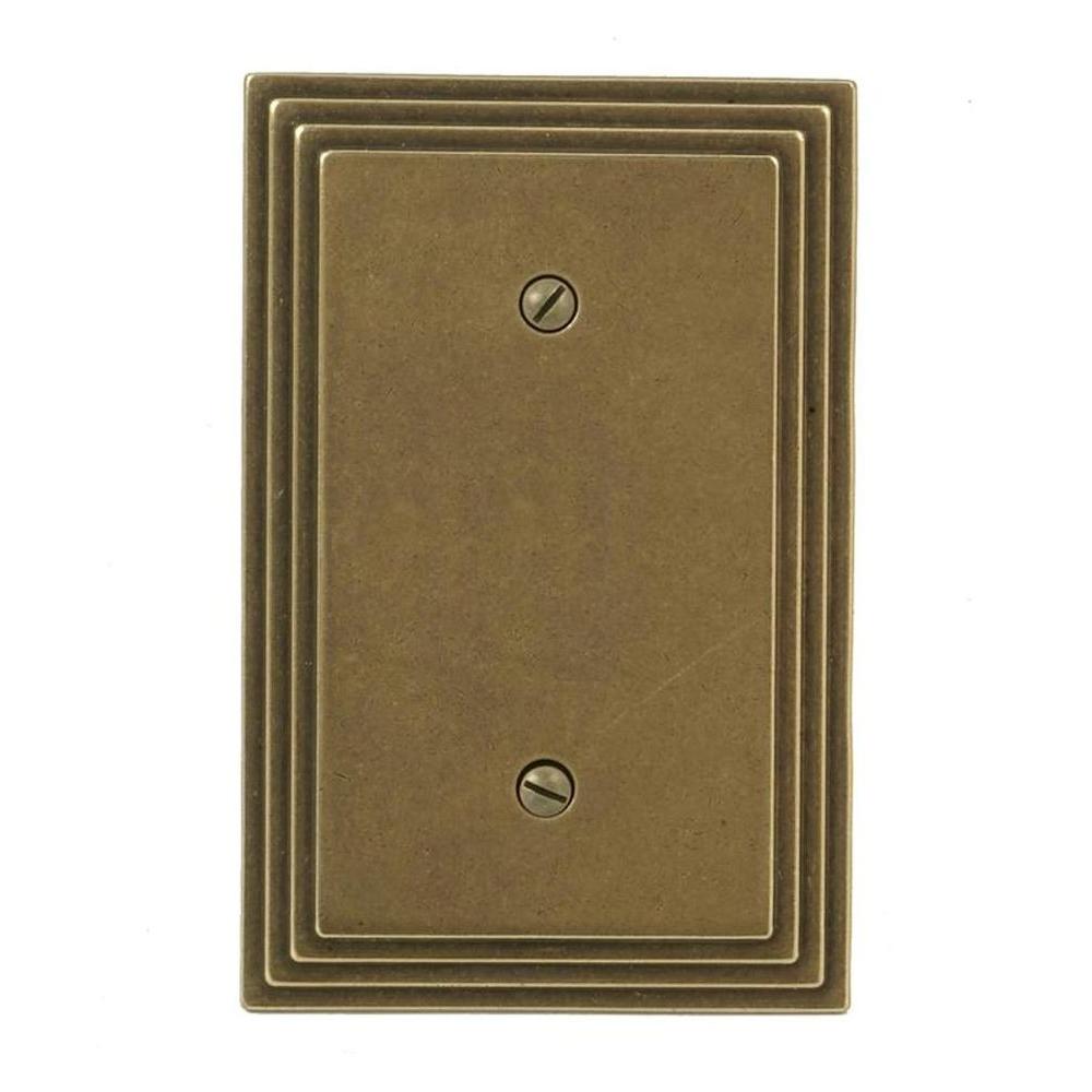 Amerelle Steps 1 Blank Wall Plate Rustic Brass84BRB The Home Depot