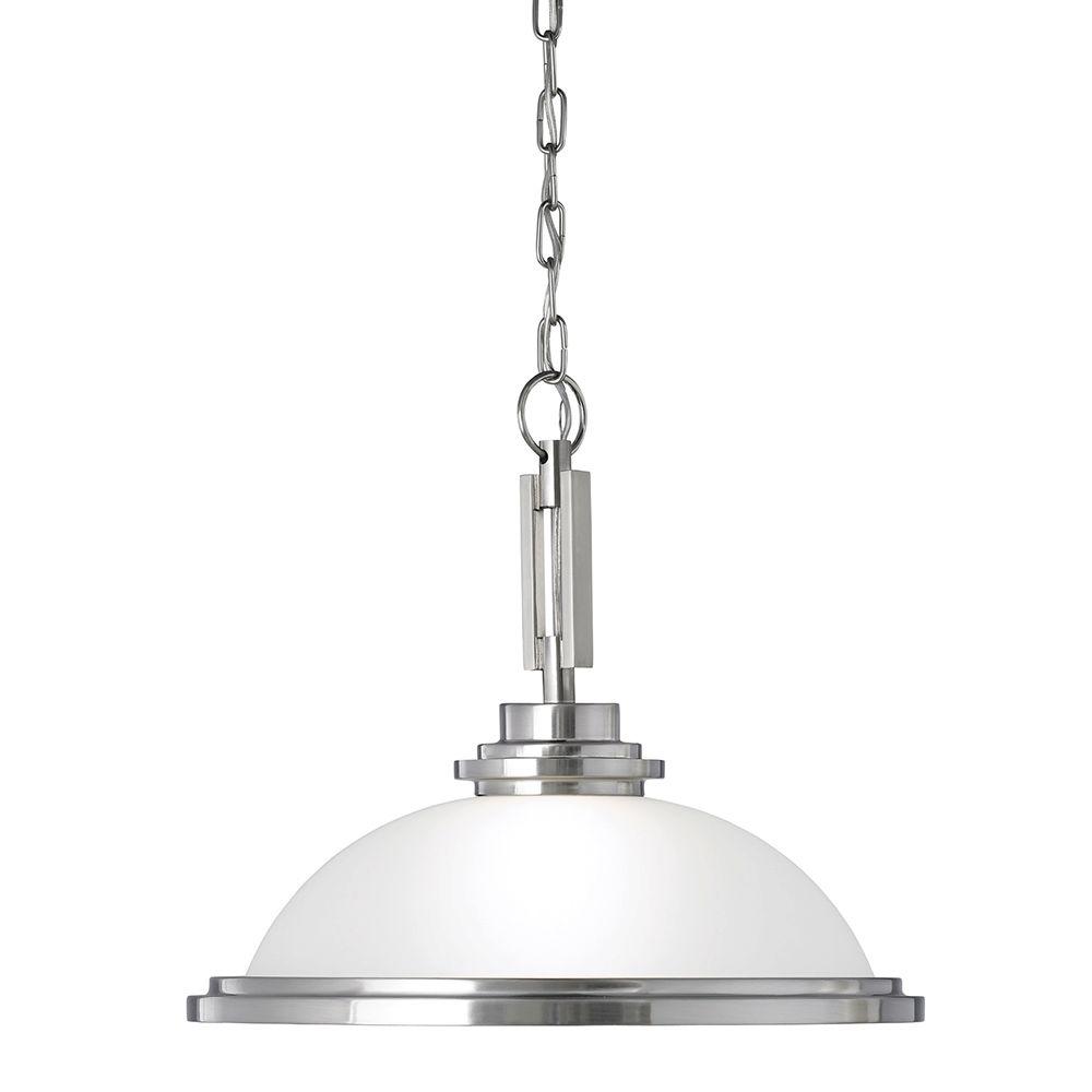 Sea Gull Lighting Winnetka 1 Light Brushed Nickel Downlight Pendant Winnetka 1 Light Brushed Nickel Downlight Pendant