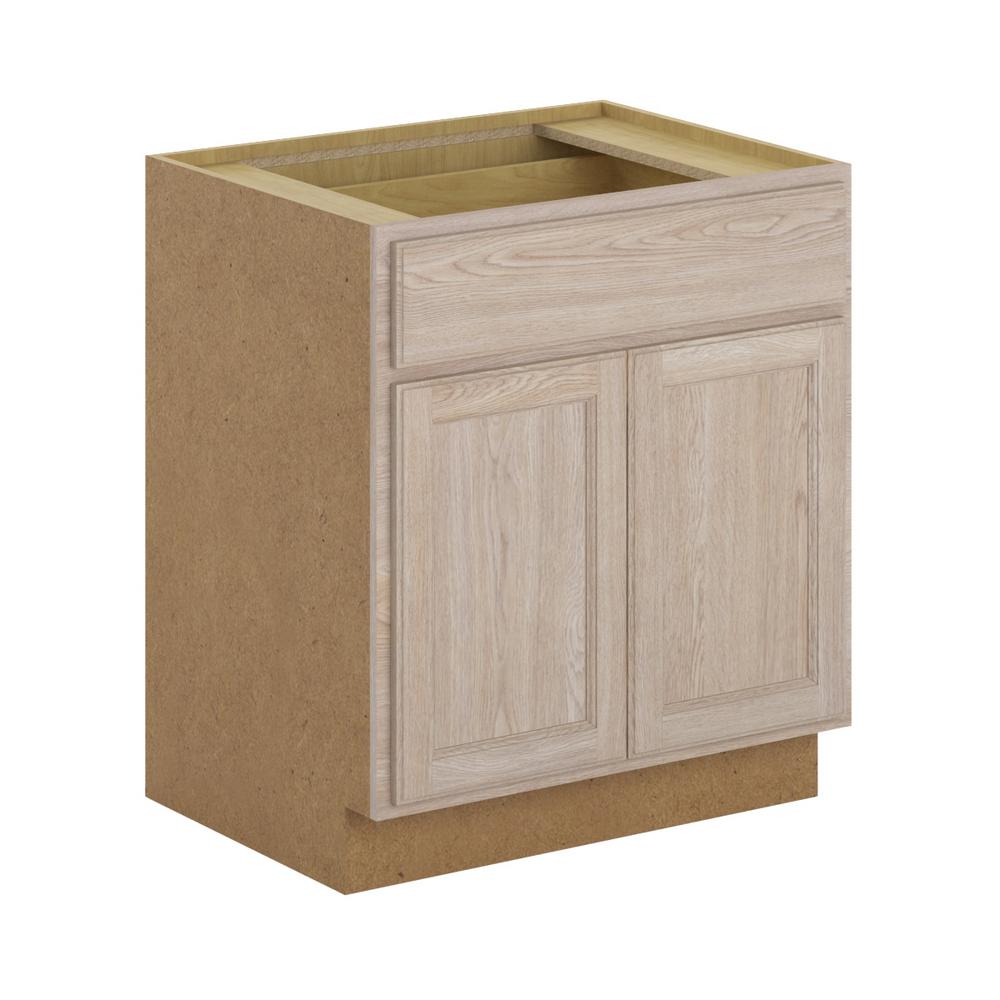 Stratford Assembled 27x34 5x24 In Base Cabinet With Soft Close Drawer In Unfinished Oak