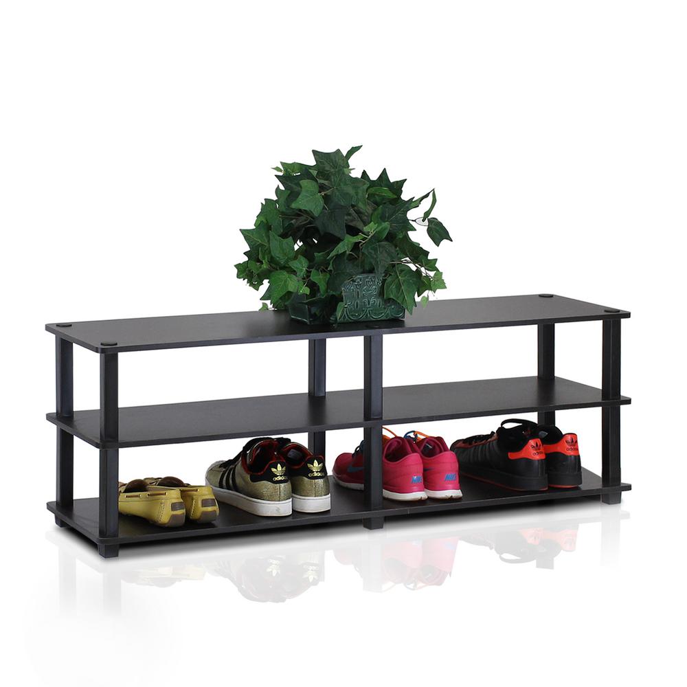 Furinno 14038ex Bk Tst No Tools 3 Tier Wide Shoe Storage Rack Espresso Black Mimbarschool Com Ng